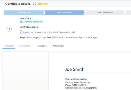 candidate details